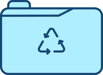 Recycle Folder Icon In Blue Color.