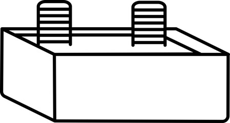 Linear Style Swimming Pool Icon Or Symbol.