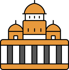 Rashtrapati Bhavan Grey And Orange Icon.