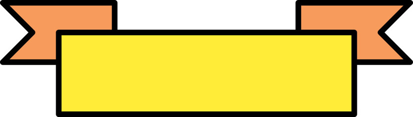 Blank Ribbon Icon In Yellow And Orange Color.