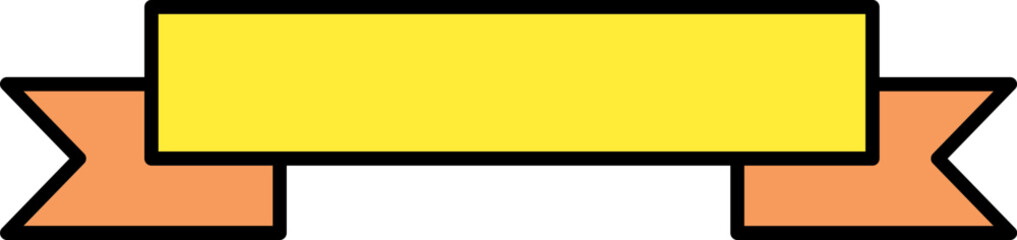 Obraz premium Horizontal Ribbon Icon In Orange And Yellow Color.