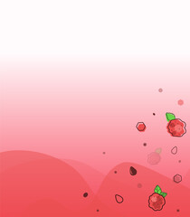 pink background with berries and leaves