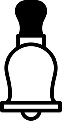 Illustration Of Hand Bell Icon In Black And White Color.