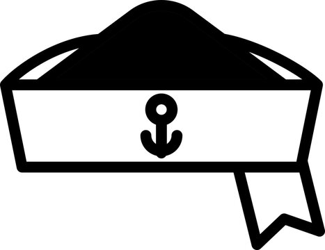 recommend clip art: Black And White Sailor Cap Icon Or Symbol.