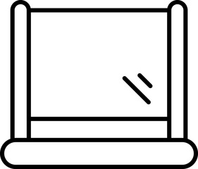 Linear Style Mirror Icon Or Symbol.