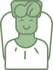 Green And White Customer Man At Barbershop Icon.