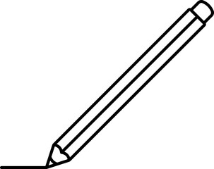 Pencil Icon In Black Stroke.
