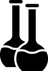 Two Beaker Or Flask Icon In B&W Color.