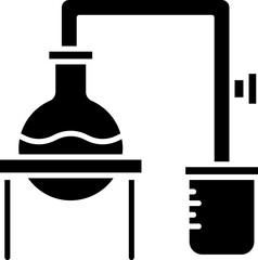 Chemical experiment icon In B&W Color.