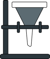 White And Gray Filter Or Funnel Stand Icon.