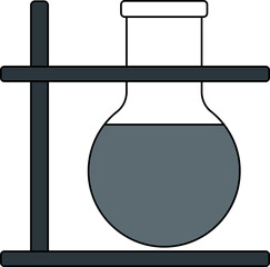 White And Gray Beaker Stand Icon Or Symbol.