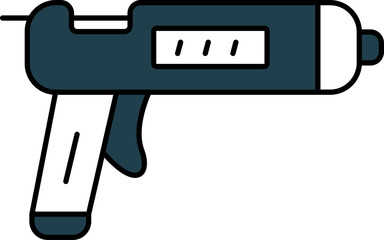 Glue Gun Icon in Teal Blue And White Color.