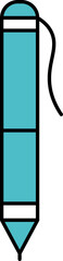 Isolated Pen icon In Turquoise And White Color.