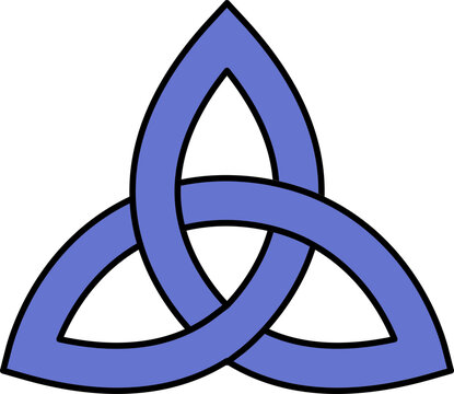 Trinity Symbol In Blue And White Color.