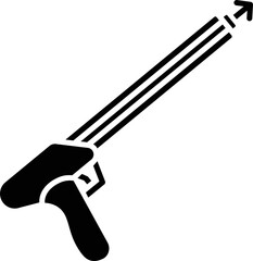 Isolated Spear Gun Icon In Glyph Style.