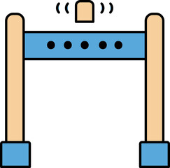 Metal Detector Gate Icon In Blue And Orange Color.
