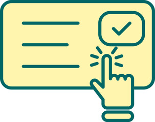 User Check Or Confirm Icon In Green And Yellow Color.