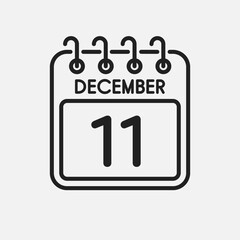 Icon page calendar day - 11 December