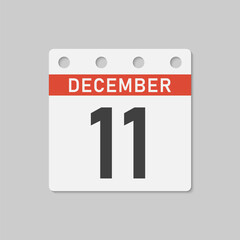 Icon page calendar day - 11 December