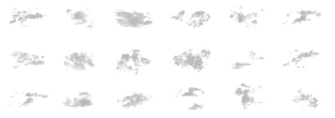 Pakiet chmur bez tła, białe chmury - obrazy, fototapety, plakaty