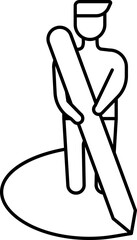 Illustration Of Person Creating A Circle Icon Or Symbol.