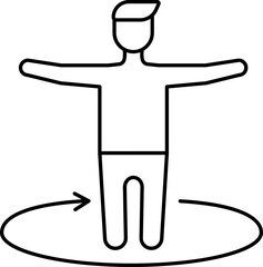 Stroke Style Illustration Of Person Standing In Circle Icon.