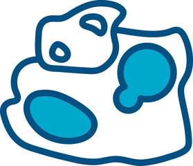 Flat Style Asteroids Icon In Blue And White Color.