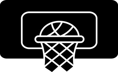 Fototapeta na wymiar Basketball Net Icon In B&W Color.