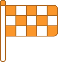 Finish Flag Icon In Orange And White Color.
