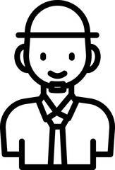 Black Outline Equestrian Icon Or Symbol.