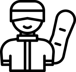 Illustration Of Skater Character In Thin Line.