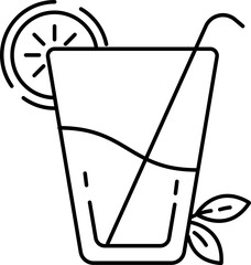 Linear Style Lemonade Icon.