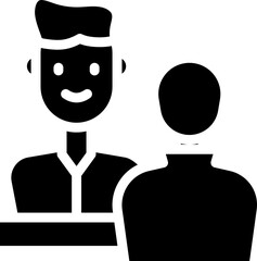 User Meeting Icon In B&W Color.
