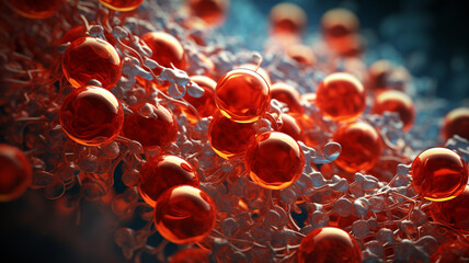 White and red blood cells in blood stream