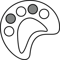 Gray And White Color Palette Flat Icon.