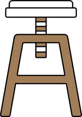Arki Stool Icon In Flat Style.