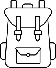 Backpack Icon Black Line Art.