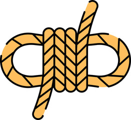 Rope Bundle Icon In Black And Yellow Color.