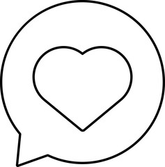 Love Chat Icon In Line Art.