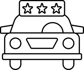 Three Star Rating Taxi Service Icon In Black Outline.