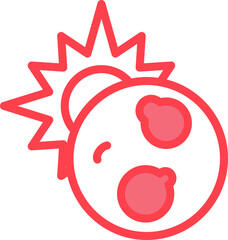 Illustration Of Eclipse Icon In Red And White Color.