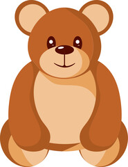 Teddy Bear Icon Or Symbol In Brown Color.
