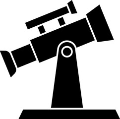 Isolated Telescope Icon in Glyph Style.