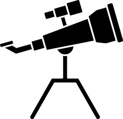 Illustration of Telescope Icon in Glyph Style.