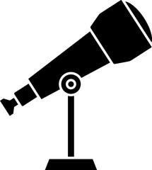 Illustration of Telescope Icon in Black And White Color Flat Style.