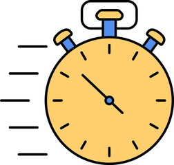 Fast Service Icon In Blue And Yellow Color.