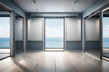 Obraz premium empty room with a window generated Ai.