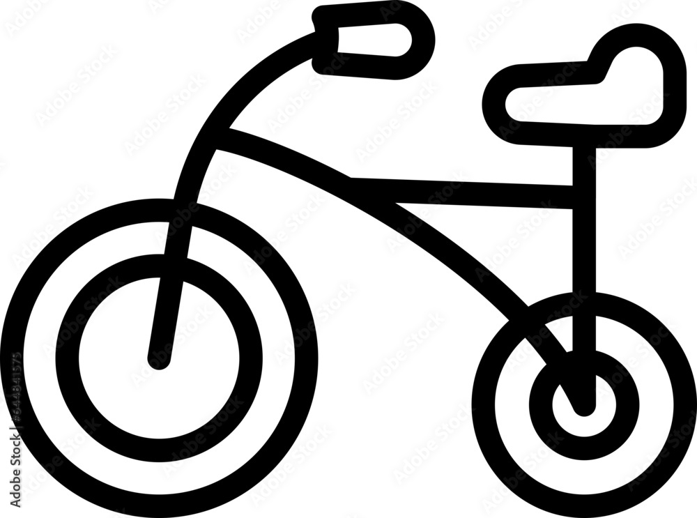 Sticker baby bike icon in black thin line art.