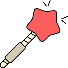 Magic Wand Icon In Flat Style.