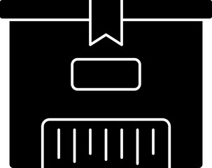 Glyph Style Delivery Box Icon In Flat Style.